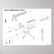 Poster del rifle de asalto de M16A2 5.56m m