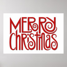 Poster del rojo de las Felices Navidad