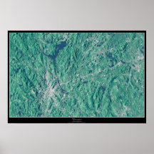 Poster del satélite de Worcester, Massachusetts