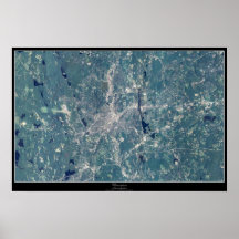Poster del satélite de Worcester, Massachusetts
