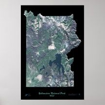 Poster del satélite de Wyoming del parque nacional