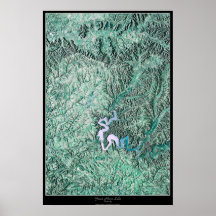 Poster del satélite del lago green River, Kentucky