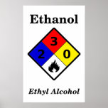 Poster del símbolo amonestador del etanol MSDS