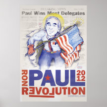Poster del superhéroe de Ron Paul