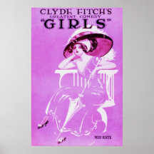 "Poster del teatro del vintage del ~ de los chicas