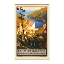 Poster del viaje de Riviera Europa Italia del ital Impresiones De Lienzo