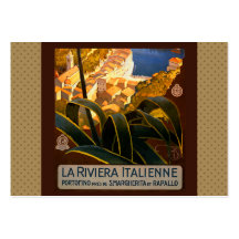 Poster del viaje de Riviera Europa Italia del ital Tarjeta De Visita