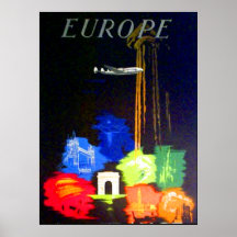 Poster del viaje del art déco de Europa