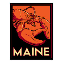 Poster del viaje del art déco de Maine Tarjetas Postales