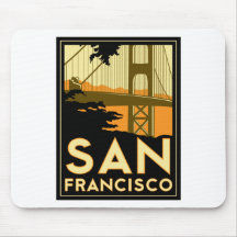 Poster del viaje del art déco de San Francisco Alfombrilla De Ratones