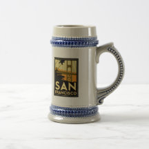 Poster del viaje del art déco de San Francisco Taza De Café