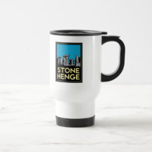 Poster del viaje del art déco de Stonehenge Tazas