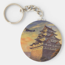 Poster del viaje del japonés del vintage, aeroplan llaveros personalizados