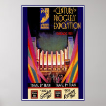 Poster del viaje del tren de Chicago del poster de