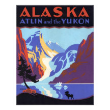 Poster del viaje del vintage, Atlin y el Yukón, Al Anuncio