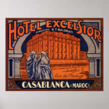 Poster del viaje del vintage, Casablanca, Marrueco
