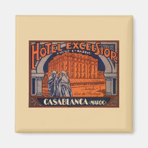 Poster del viaje del vintage, Casablanca, Marrueco Iman Para Frigorífico