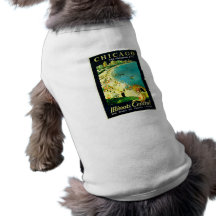 Poster del viaje del vintage, Chicago, Illinois Camiseta De Perro