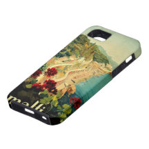 Poster del viaje del vintage, costa costa de Amalf iPhone 5 Case-Mate Coberturas