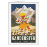 Poster del viaje del vintage de Kandersteg Suiza Felicitación