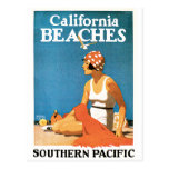 Poster del viaje del vintage de las playas de Cali Postal
