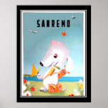 Poster del viaje del vintage de San Remo