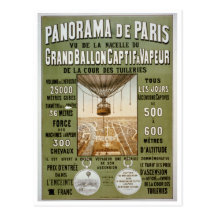Poster del viaje del vintage del de París del pano Tarjeta Postal