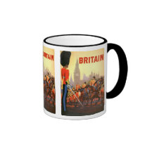 Poster del viaje del vintage, Gran Bretaña, Inglat Tazas