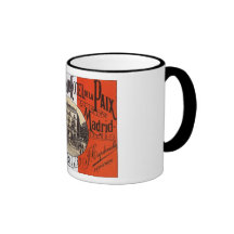 Poster del viaje del vintage, hotel Paix, Madrid,  Taza De Café