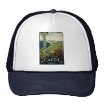 Poster del viaje del vintage, isla de Capri, Itali Gorros Bordados