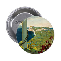 Poster del viaje del vintage, isla de Capri, Itali Pin