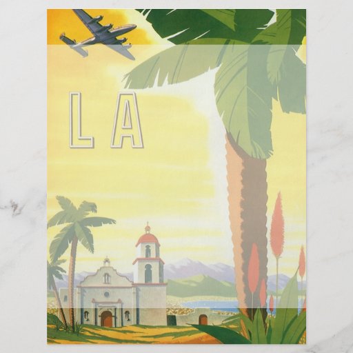 Poster del viaje del vintage, Los Ángeles, Califor Tarjetones