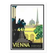 Poster del viaje del vintage, Viena Postal