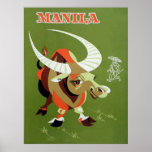 Poster del vintage de los philipines de Manila