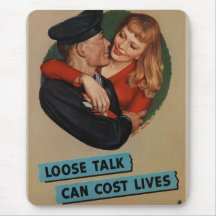 Poster del vintage de WWII Tapetes De Ratones