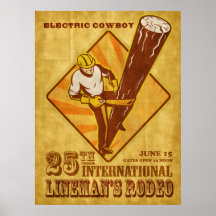 poster del vintage del reparador del electricista 