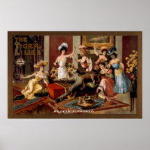 Poster del VODEVIL del acto de los chicas de estri