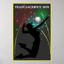 Poster del voleibol del triunfo del sacrificio del