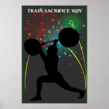 Poster del Weightlifter del triunfo del sacrificio