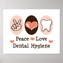 Poster dental de la higiene del amor de la paz
