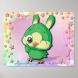 Poster divertido de Kawaii del personaje de dibujo