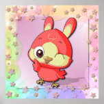 Poster divertido de Kawaii del personaje de dibujo