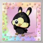 Poster divertido de Kawaii del personaje de dibujo
