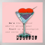 Poster divertido de la cita de Martini