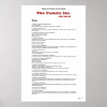 Poster divertido del bebé MSDS
