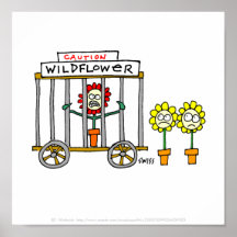 Poster divertido del dibujo animado del Wildflower