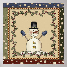 Poster divertido del muñeco de nieve
