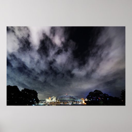 Poster dramático de Skyscapes del puerto de Sydney