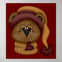 Poster e impresión del oso de peluche del invierno
