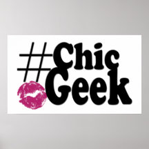 Poster elegante del beso del friki de Hashtag